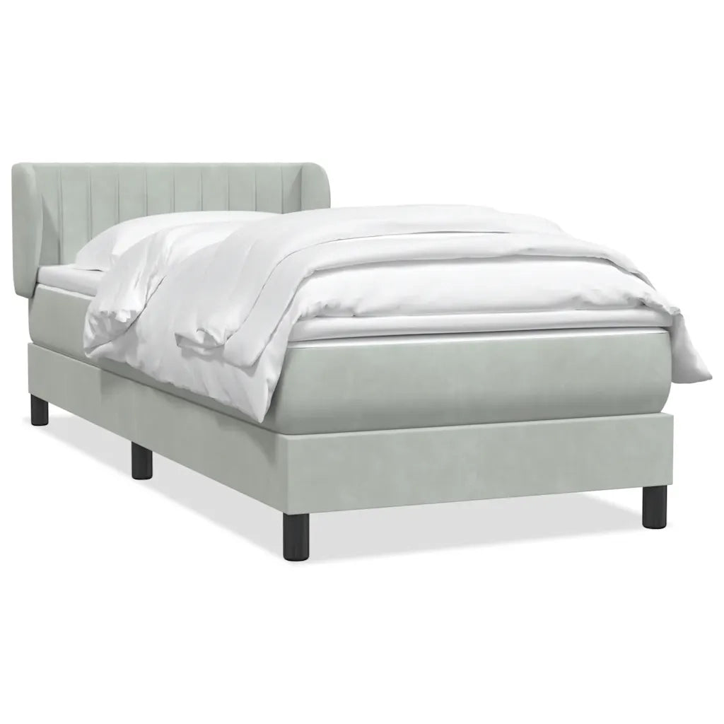Giroletto a Molle con Materasso Grigio Chiaro 80x220 cm Velluto 3317715