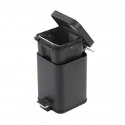 Pattumiera bagno 3lt in acciaio nero con pedale e secchio estraibile