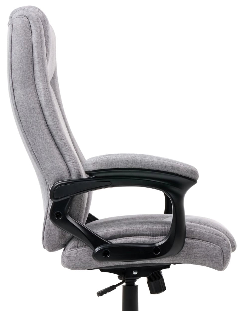 Sedia direzionale da ufficio con regolazione dell'inclinazione imbottitura spessa grigio lino design elegante