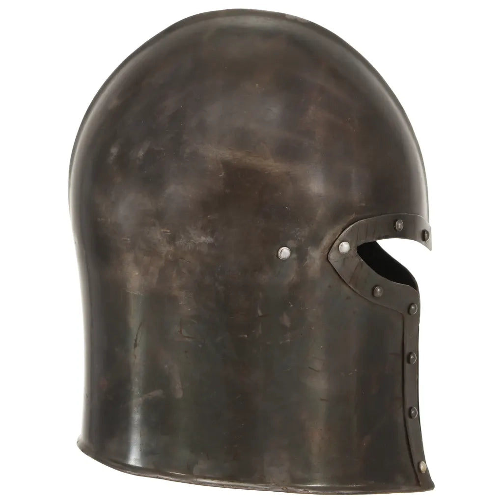 Elmo da Cavaliere Medievale Antico LARP in Acciaio Argento CFW4980775