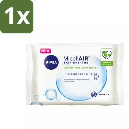 Pacchetto di 25 Asciugamani per la Rimozione del Trucco 3-in-1 - Asciugamani Micellari - Rimuove il Trucco Resistentente all'Acqua - Gezichtsreiniging - Trucco Resistentente all'Acqua - Enzimi - Vitamine E