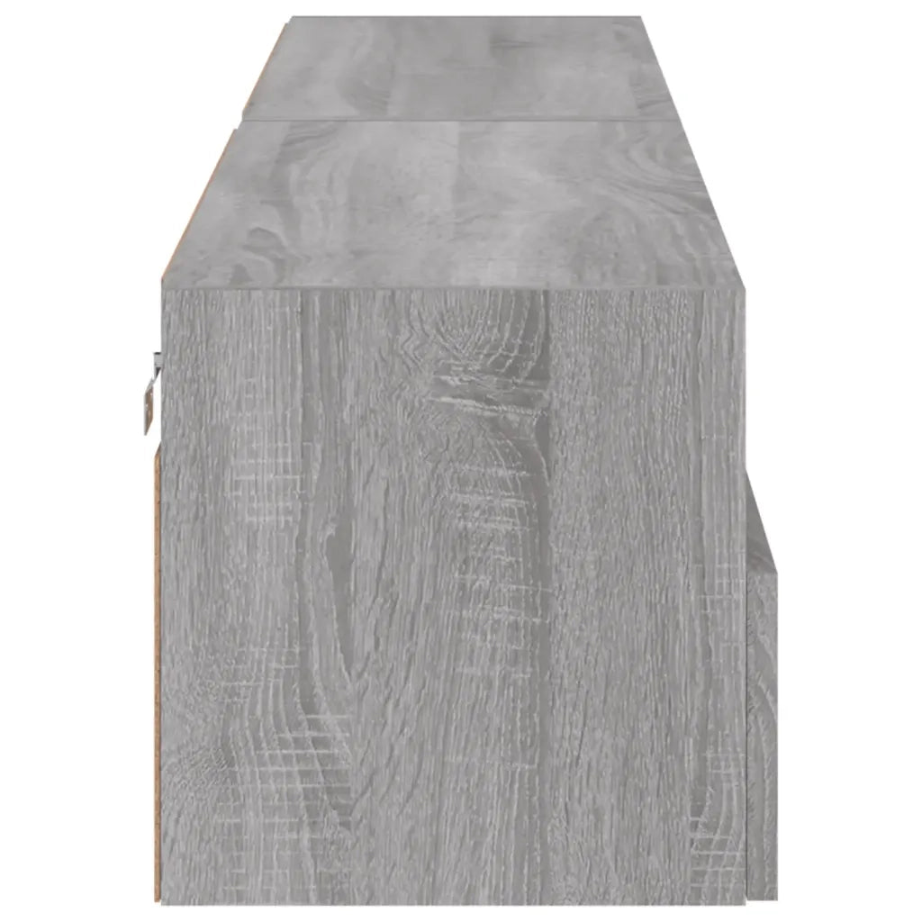 Mobili TV Parete 2pz Grigio Sonoma 80x30x30cm Legno Multistrato 836879