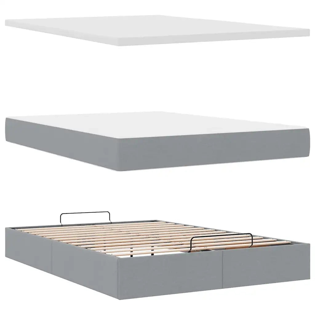 Struttura Letto Pouf con Materasso 140x200 cm in Tessuto 3313927