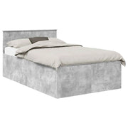 Letto matrimoniale | Letto per adulti | Struttura del letto con testiera Grigio cemento 120 x 190 cm
