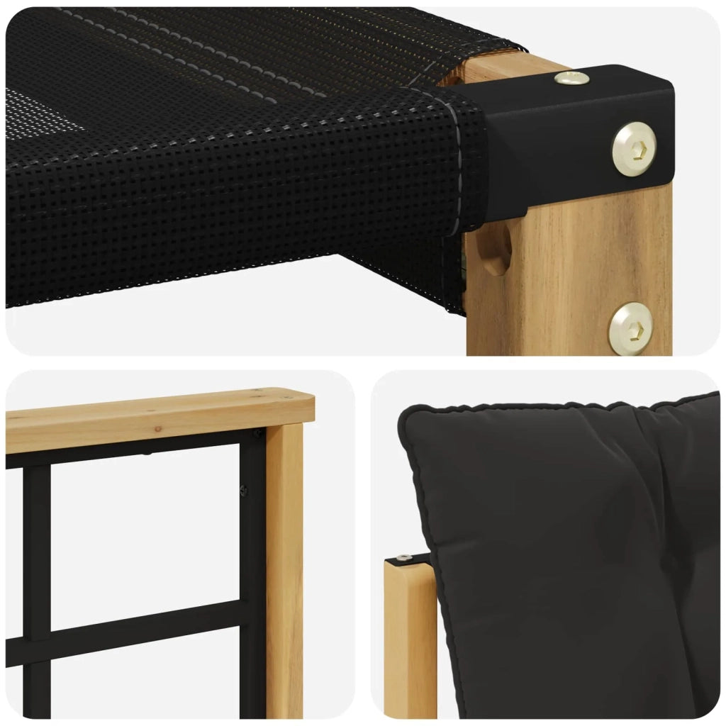 Set di divani da esterno-Sofa da giardino Legno di Acacia Massello e Textilene 532433