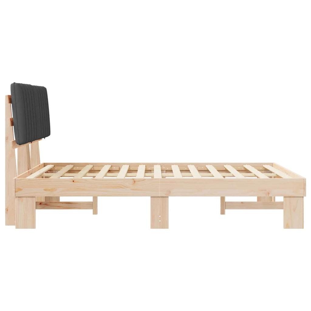 Letto con Testiera Rivestita Grigio scuro 140 x 190 cm 877495