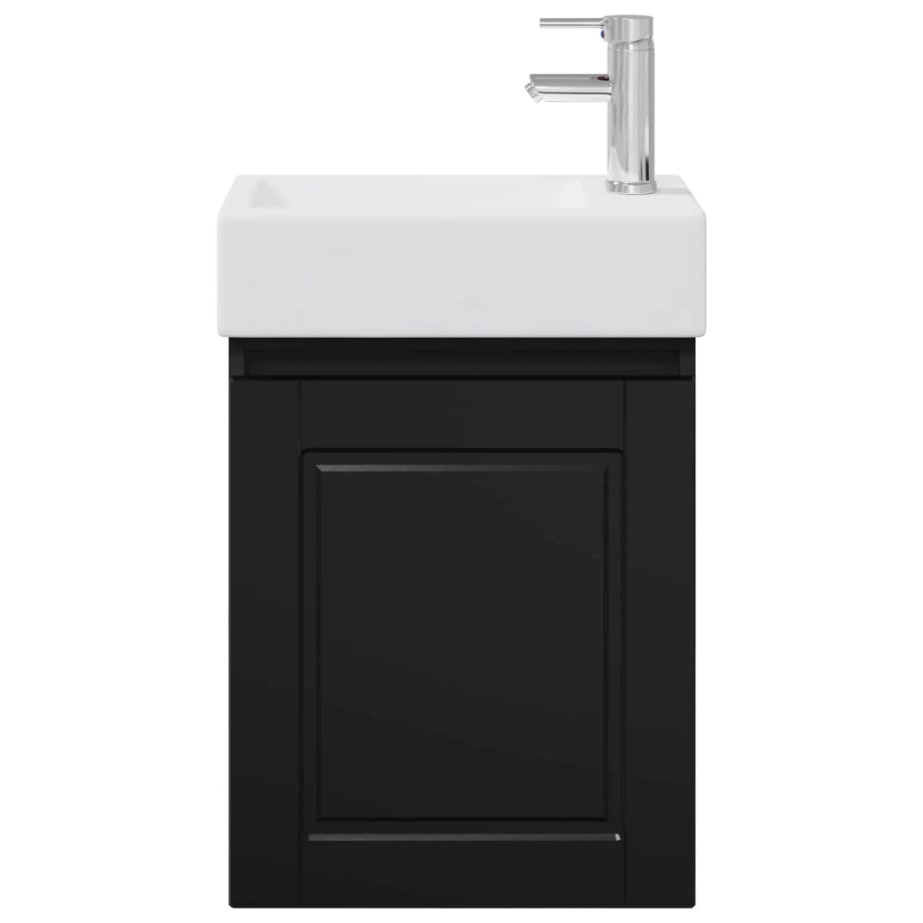 Mobile bagno con rubinetto Nero 45,5 x 22,5 x 84 cm 889512
