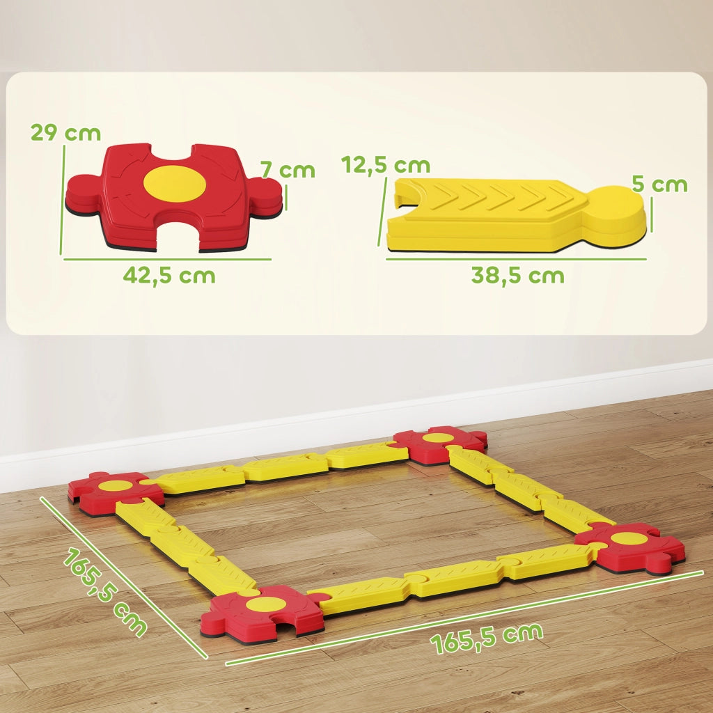 Set Trave Equilibrio Bambini ¨C Xylo ¨C Plastica Giallo Rosso