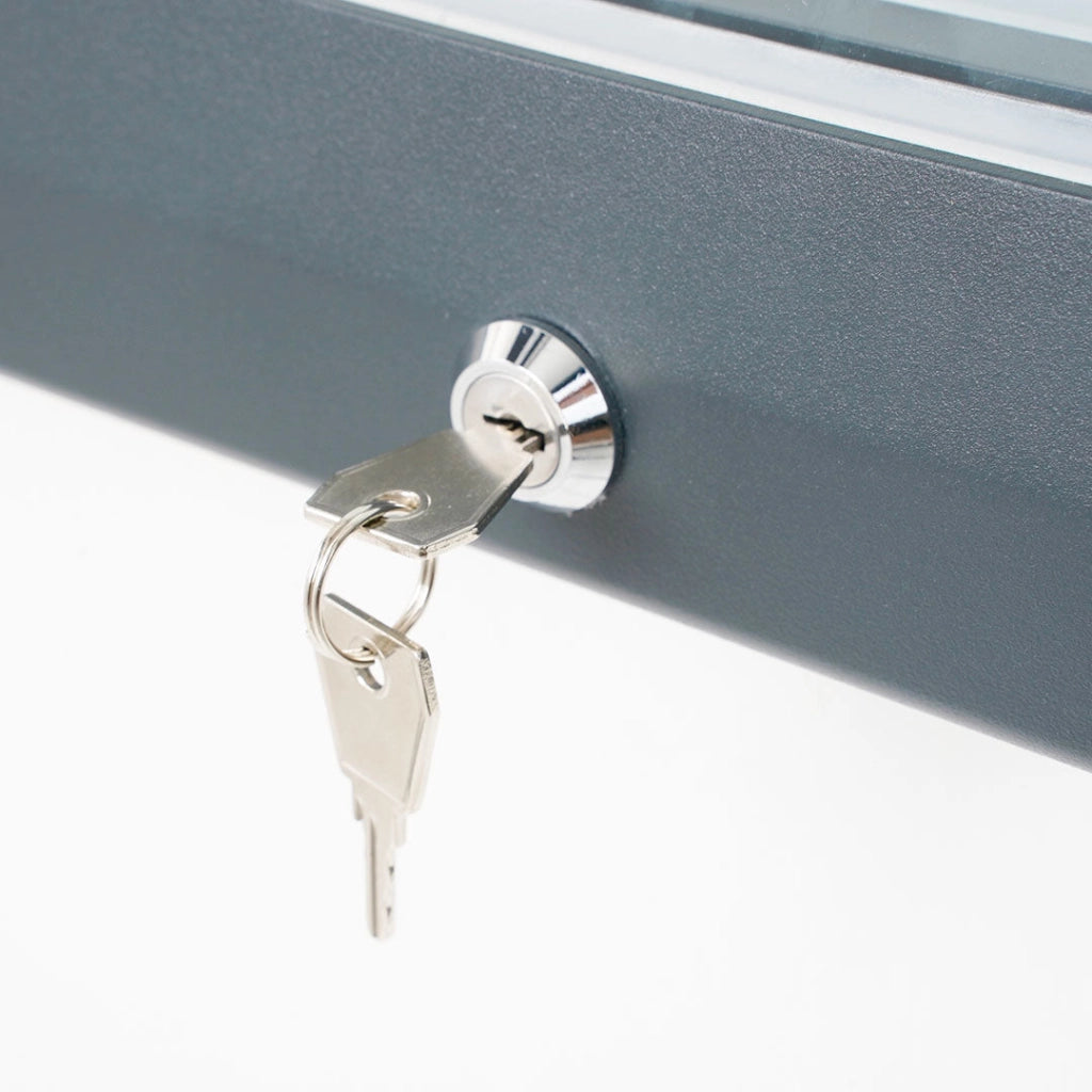 Bacheca da Esterno con Apertura a Ribalta 212,5x106,7x4,7 cm in Alluminio con Led Grigio Antracite