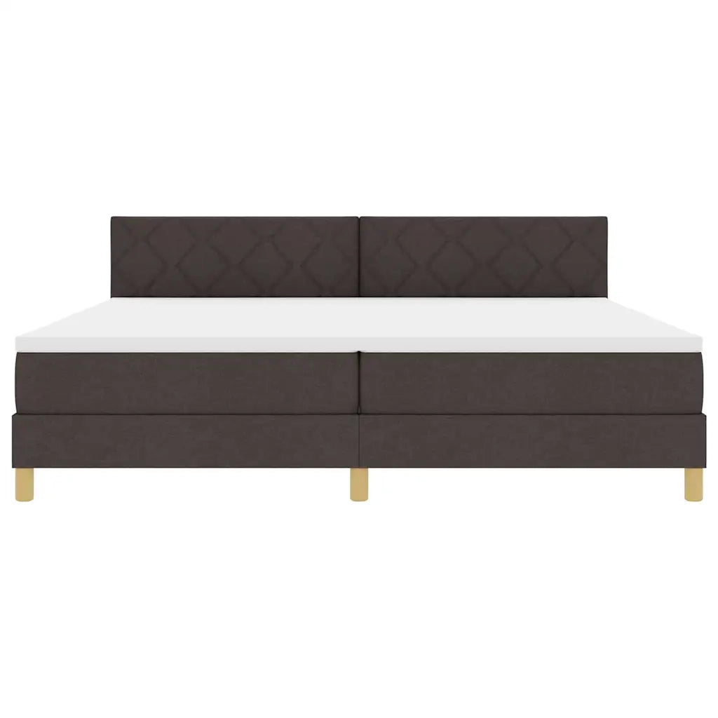 Letto a Sorgente LED Marrone Scuro 200 x 200 cm Tessuto 3342544