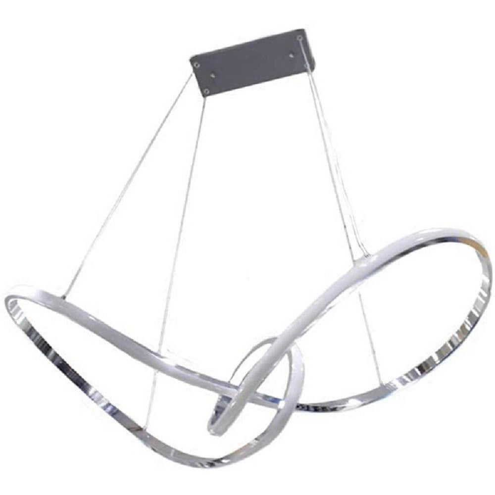 Trade Shop - Lampadario Led Moderno Argento A Sospensione 38 Watt Luce 6500k 4000k 3000k A07 -