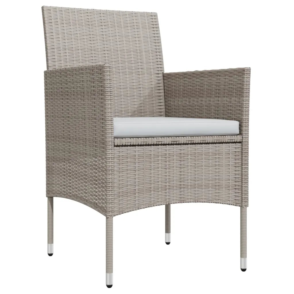 Set da Pranzo per Giardino 5 pz con Cuscini Beige e Nero cod mxl 39834