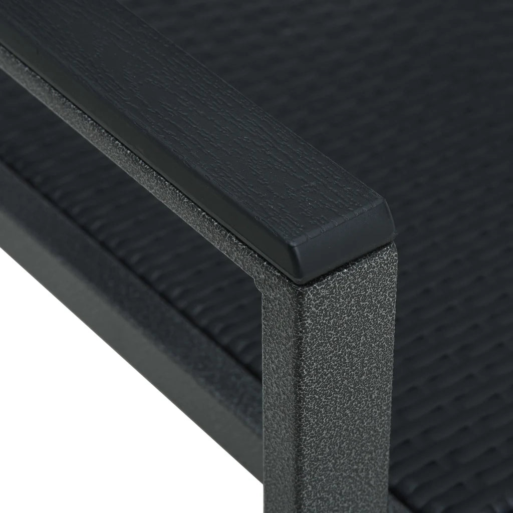 Sedie da Giardino 4 pz | Sedie da Esterno Nere in Plastica Stile Rattan