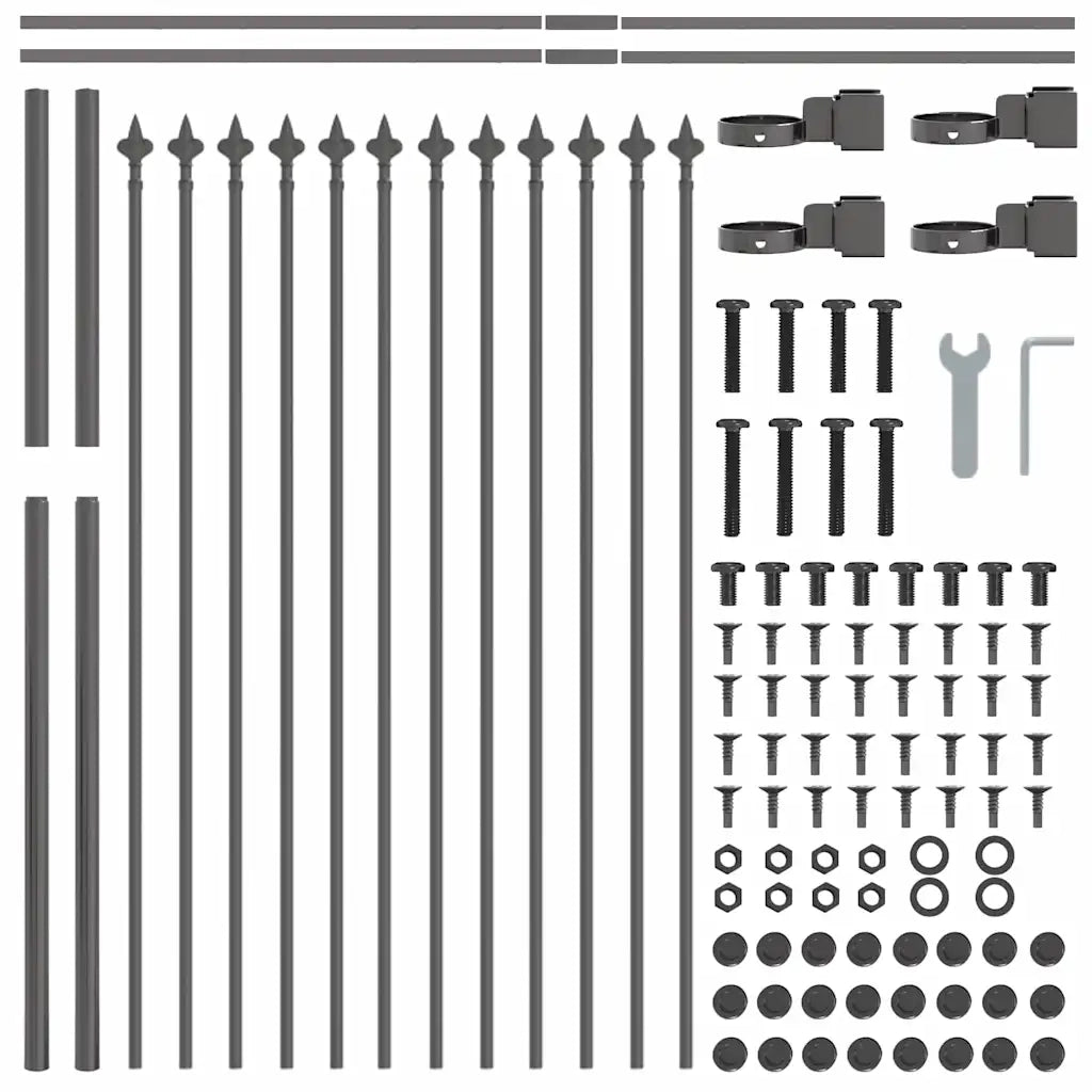 Recinzione per Giardino 8 pcs Grigio 13,6 x 1 m 3334150