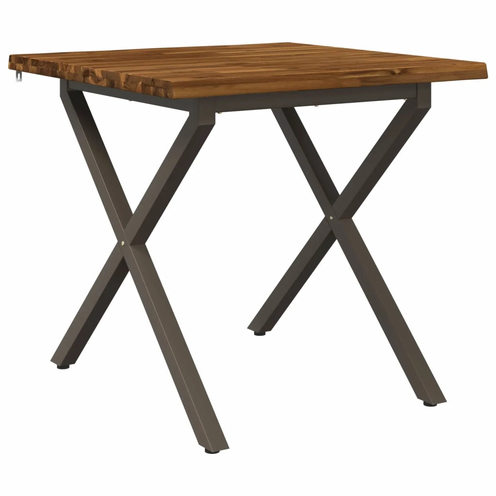 80 x 80 x 75 cm Legno di Acacia Massello Naturale e Caffè 938699