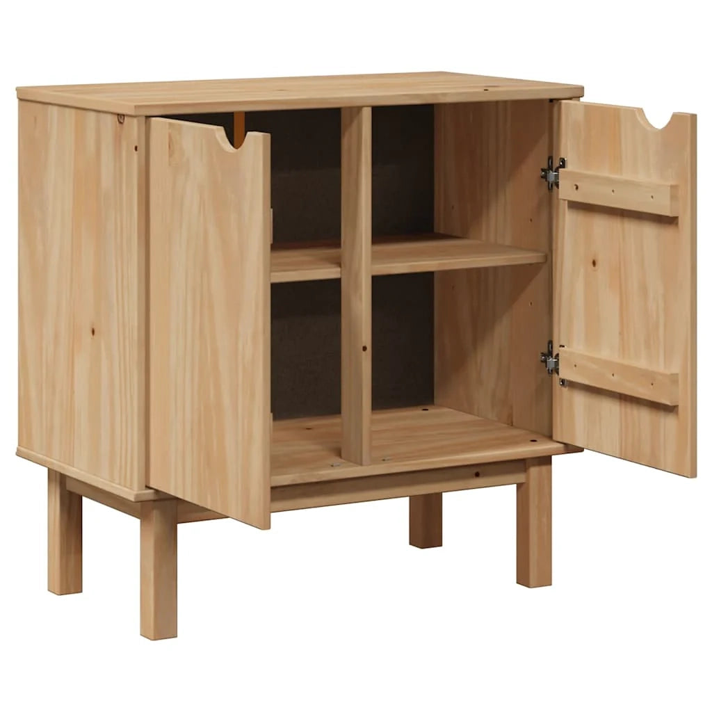 Armadio da ingresso classico con ampio spazio di archiviazione 75 x 40 x 75 cm in legno di pino massiccio finitura miele 02_0057611