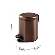Portarifiuti bagno 3 lt Potty oro rosa 25,1 x 17,4 x 22,6 cm
