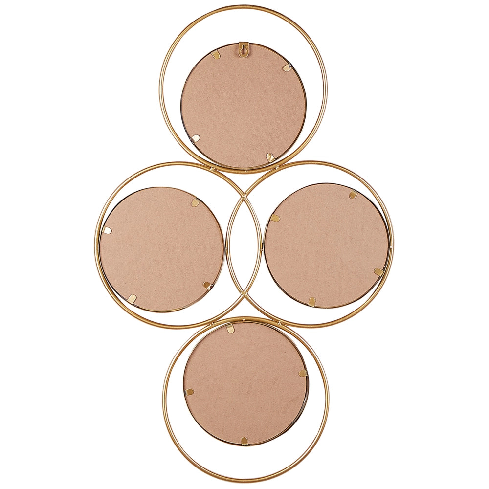 Specchio da parete moderno in metallo dorato 4 pezzi 50 x 80 cm pezzo decorativo o