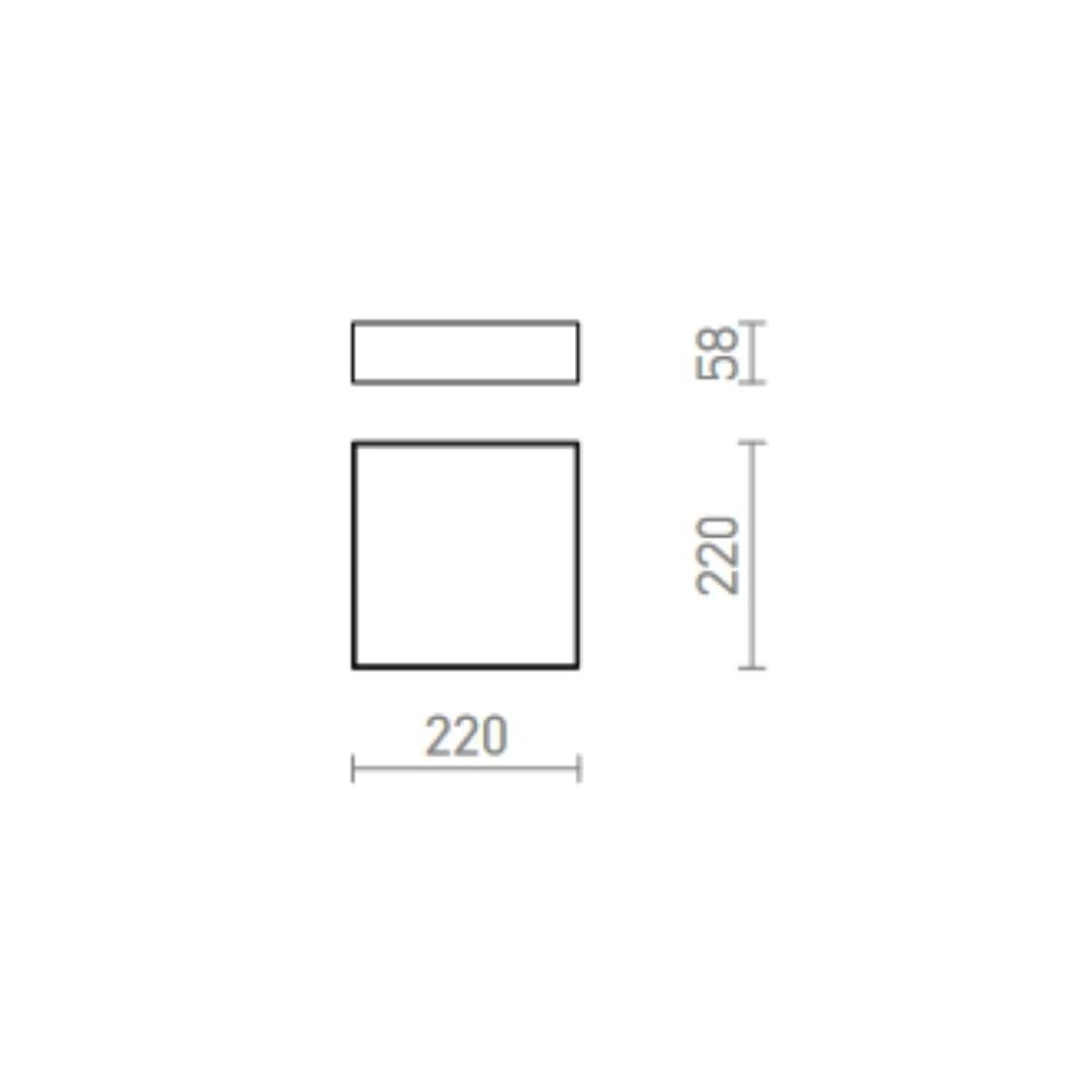 Plafoniera LARISA SQ 22 da soffitto bianco  230V LED 20W  3000K
