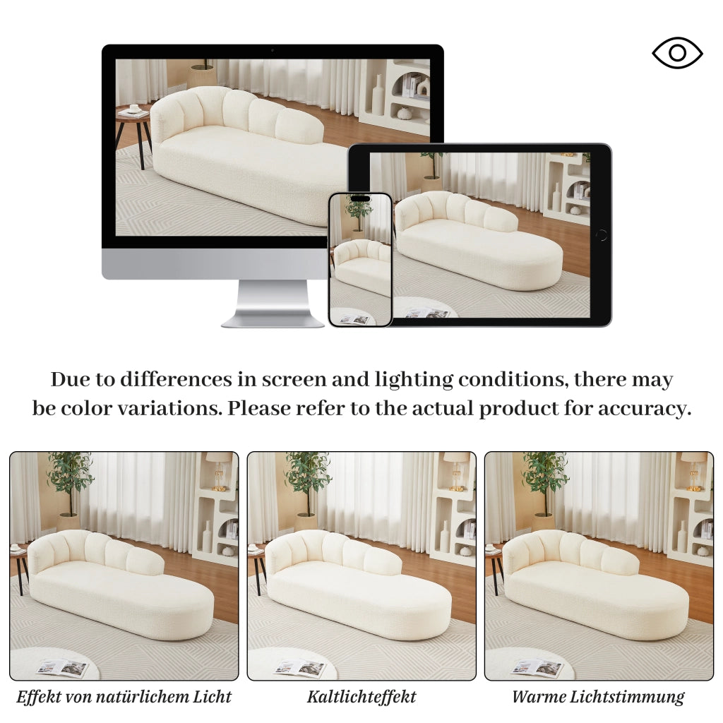 DIVANO Relax in chenille beige con schienale ondulato