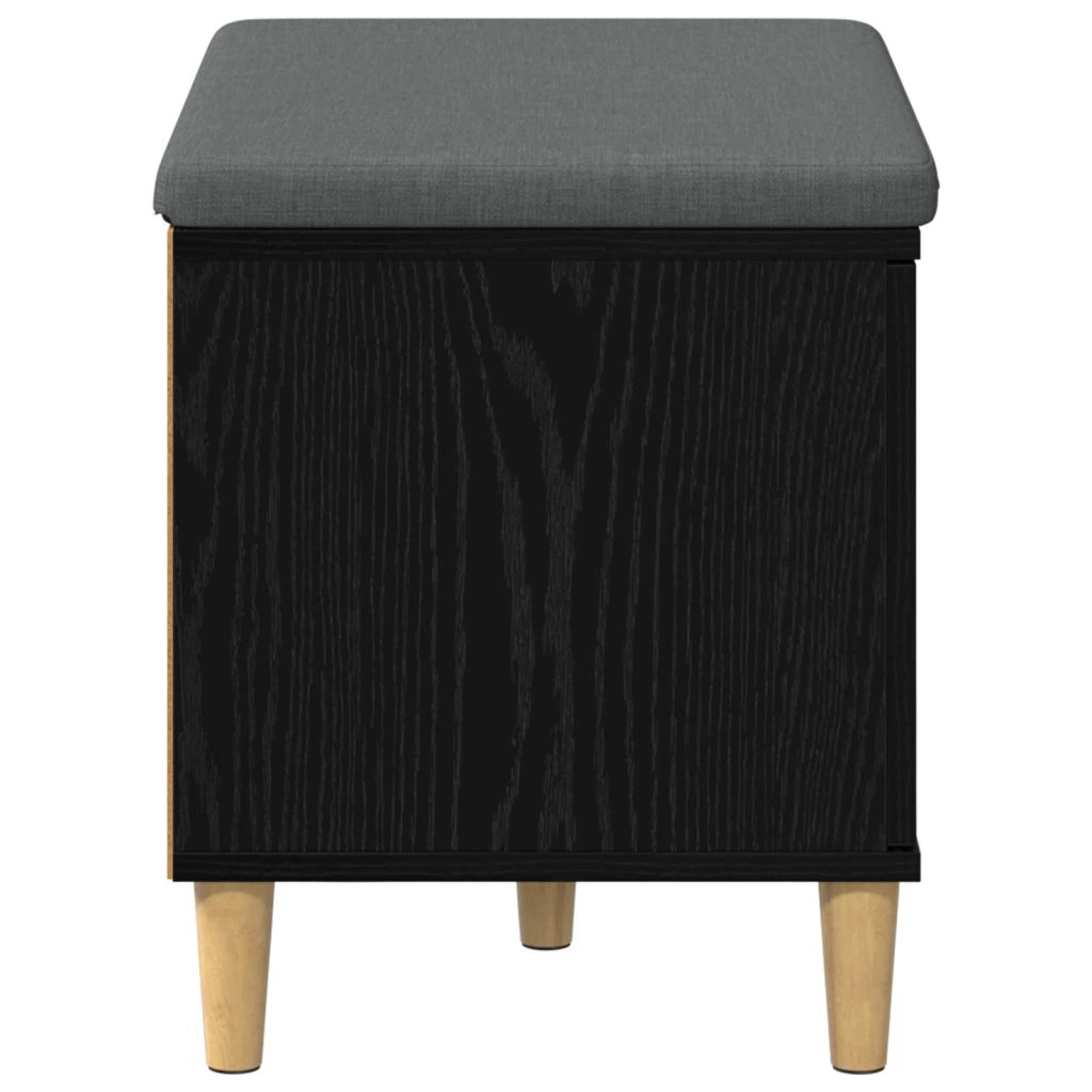 Panca per ingresso con cuscino-Sgabello-Panca da Corridoio Rovere Nero 60 x 38 x 46 cm 721627