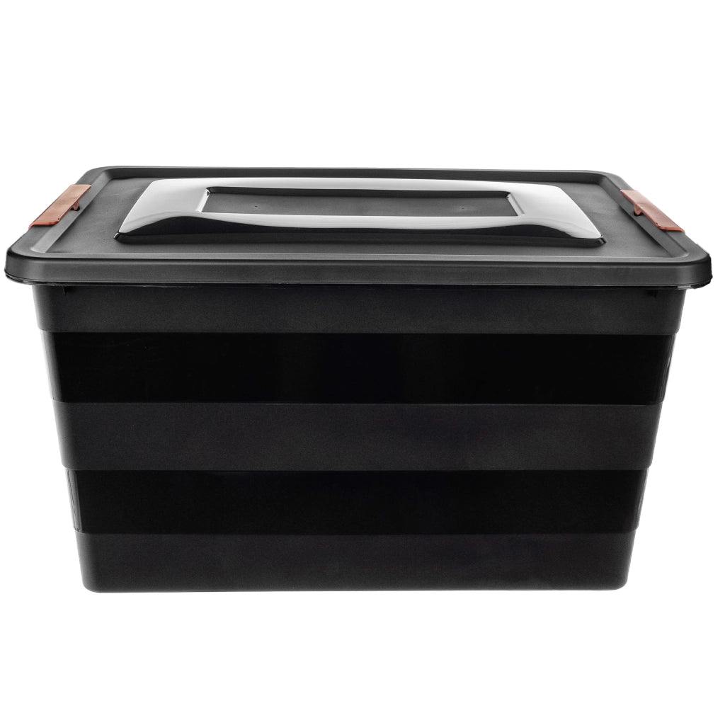 Set di 3 contenitori portaoggetti in plastica KADAX con coperchi.