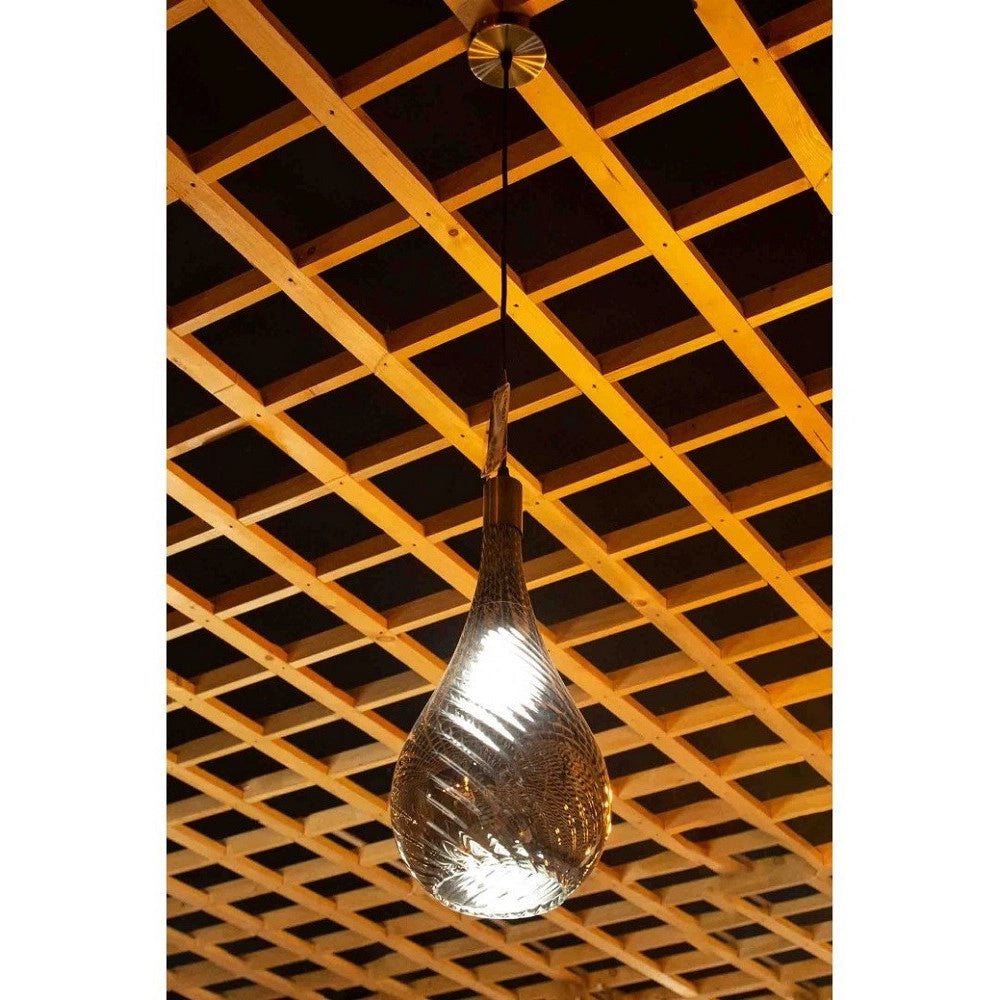 Trade Shop - Lampada Da Soffitto A Sospensione Attacco E27 In Vetro Fumé Oro O Argento A36-07 -