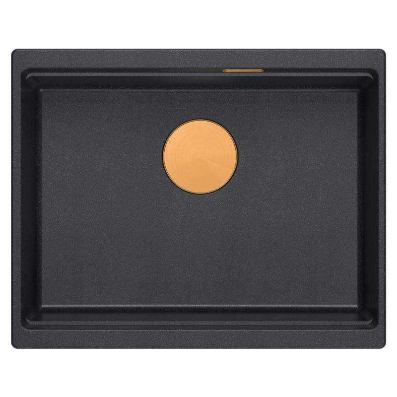 Lavello In Granito Logan 100 Black Metallic Tappo acciaio