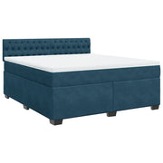 Giroletto a Molle con Materasso Blu 180x200 cm in Velluto 3286388
