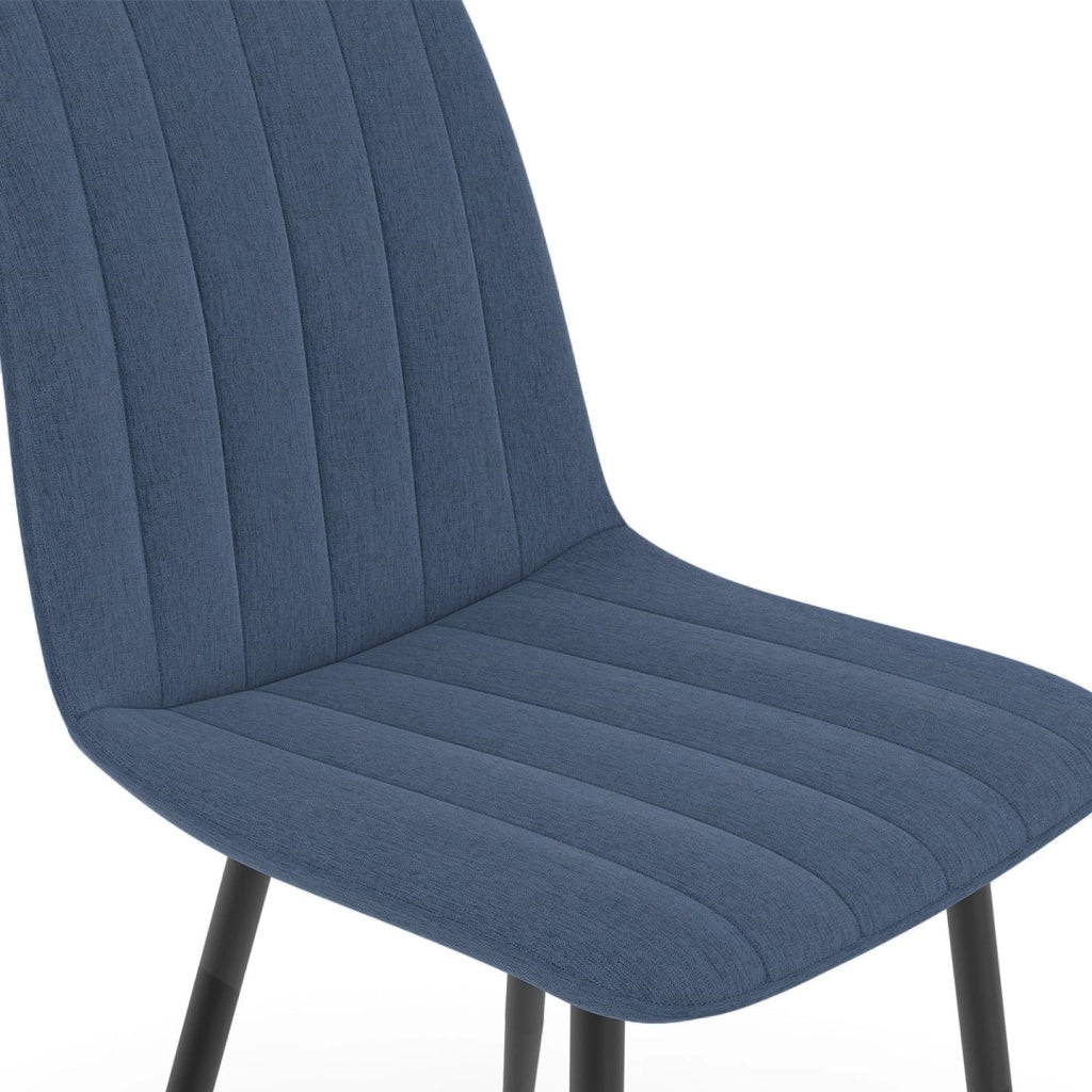 Set di 6 sedie da pranzo MIRA in tessuto blu