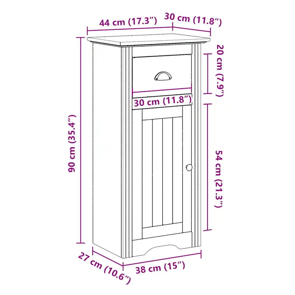 Mobile da Bagno BODO Bianco e Marrone 44x30x90 cm 4016858