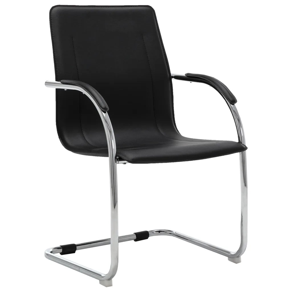 Sedia da Ufficio a Sbalzo Nera in Similpelle cod mxl 61161