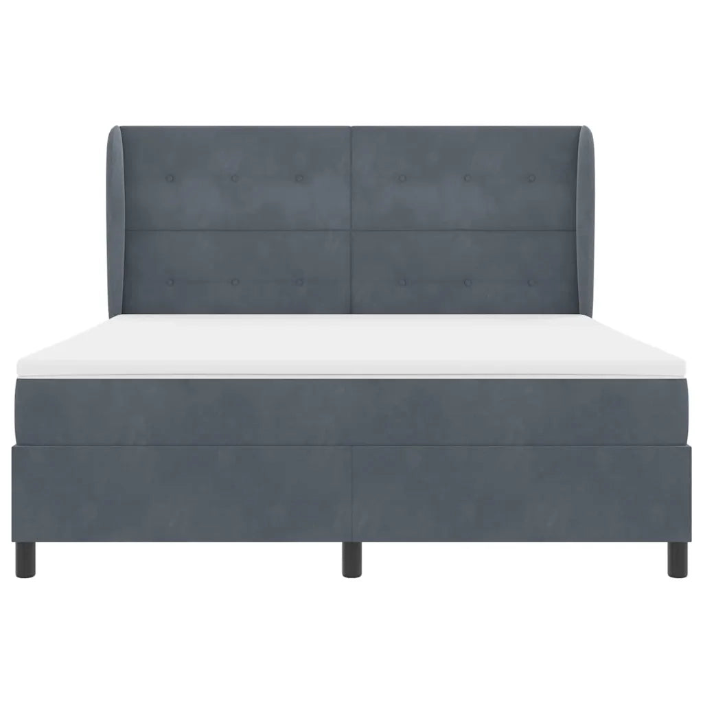 Letto a molle con materasso Grigio scuro 200 x 180 cm Velluto 3340941