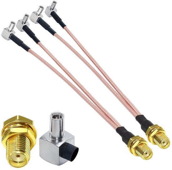 Adattatore Male SMA TS9 a Splitter per Cavo Coassiale V Tipo Pigtail per Estensione RF Mobilità 4G LTE - Set di 2 pezzi