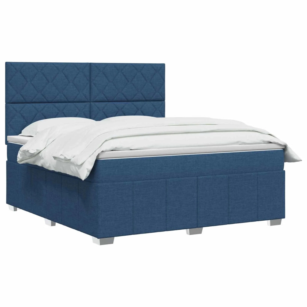 Letto box spring con materasso Blu 160 x 200 cm Tessuto 3454189