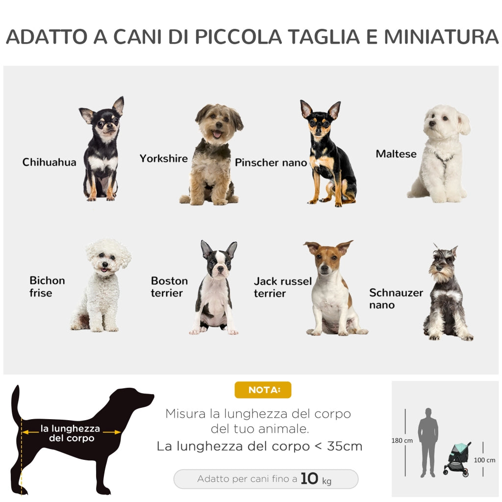 Carrozzina Pieghevole per Cani ¨C zephmum ¨C Verde