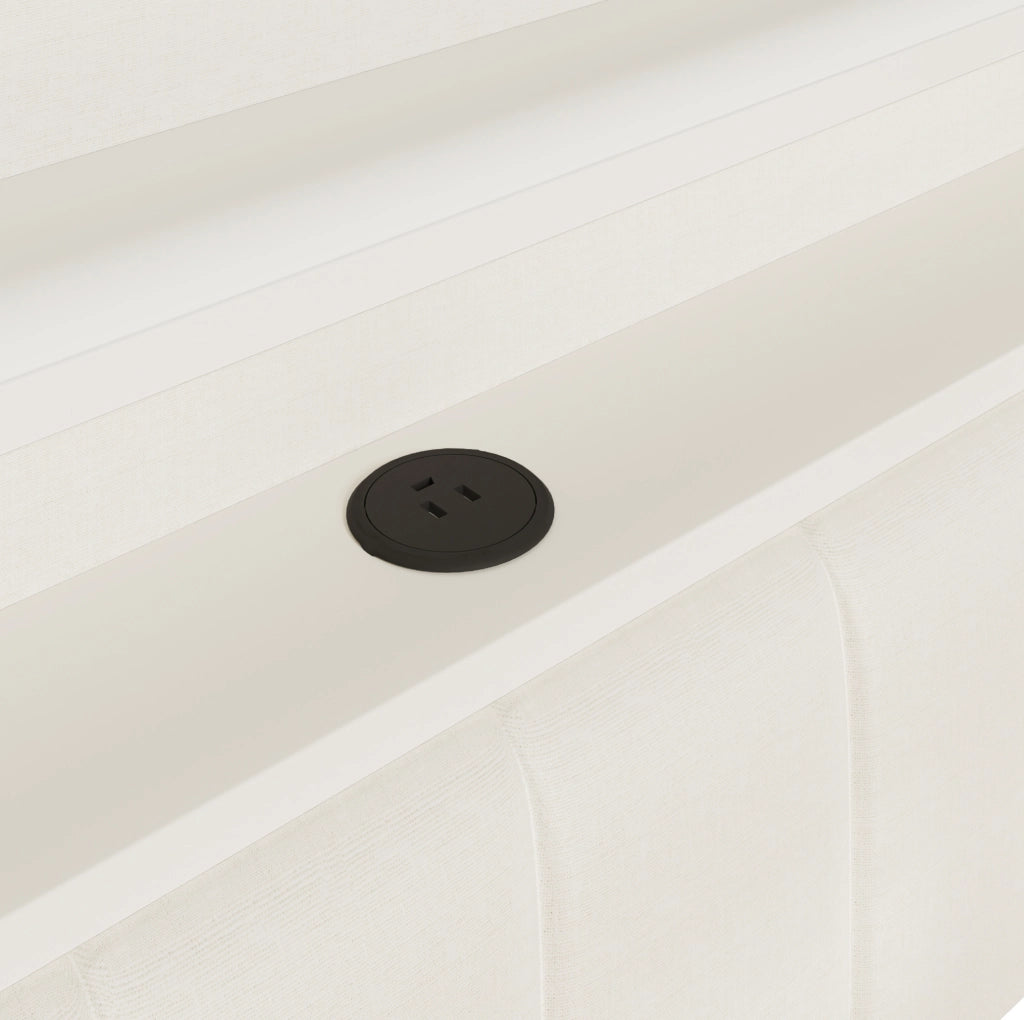 Divano letto 140x200 cm con letto estraibile; USB; LED e scrivania integrata; bianco