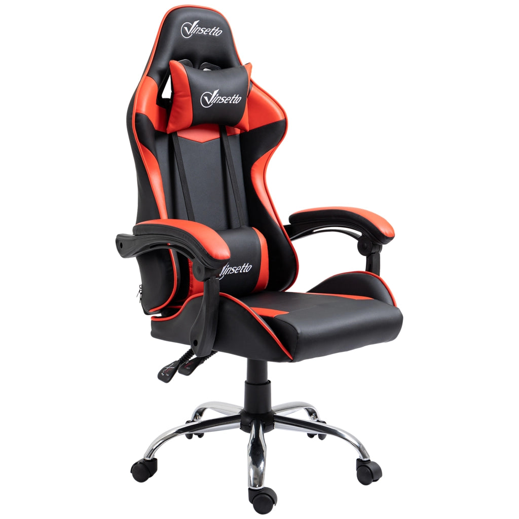 Sedia da Gaming Racing Girevole Regolabile in Altezza ¨C zephmum ¨C Rosso 63x67x122-130 cm