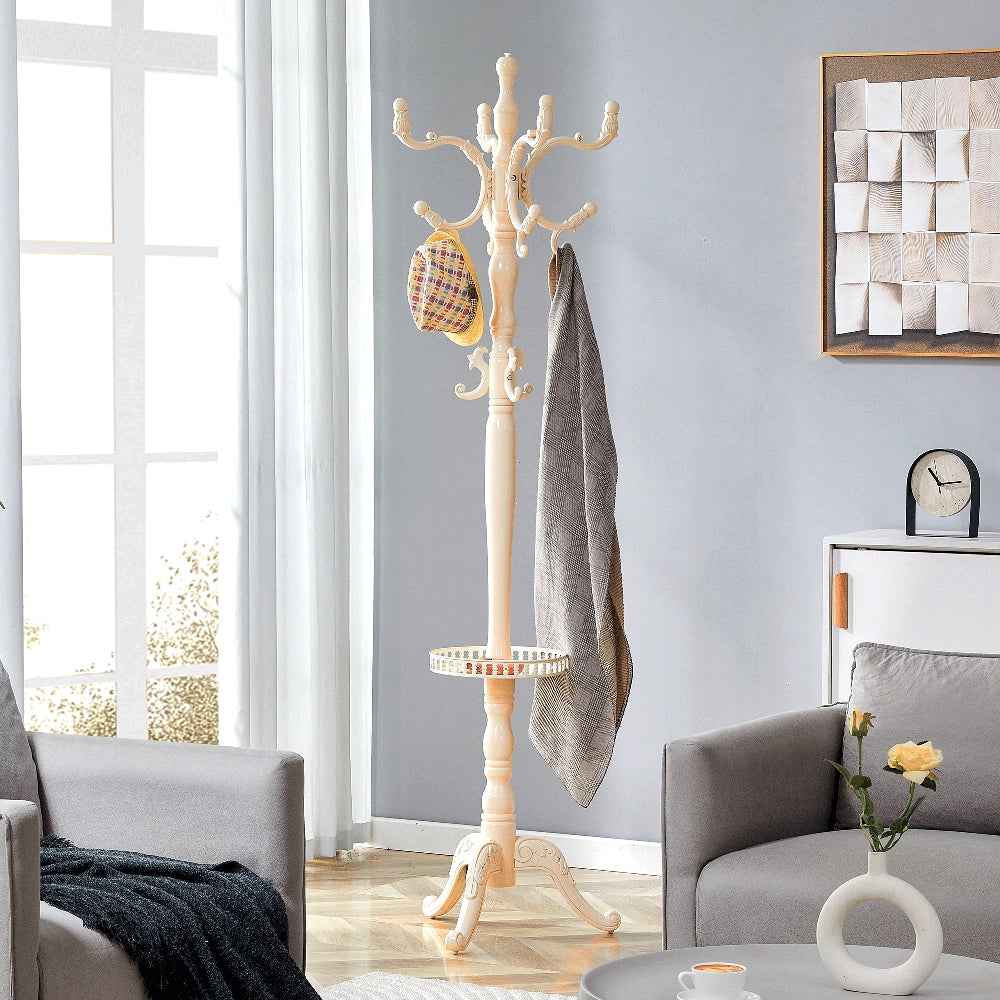 Appendiabiti ¨C Minimal ¨C bianco crema legno massello