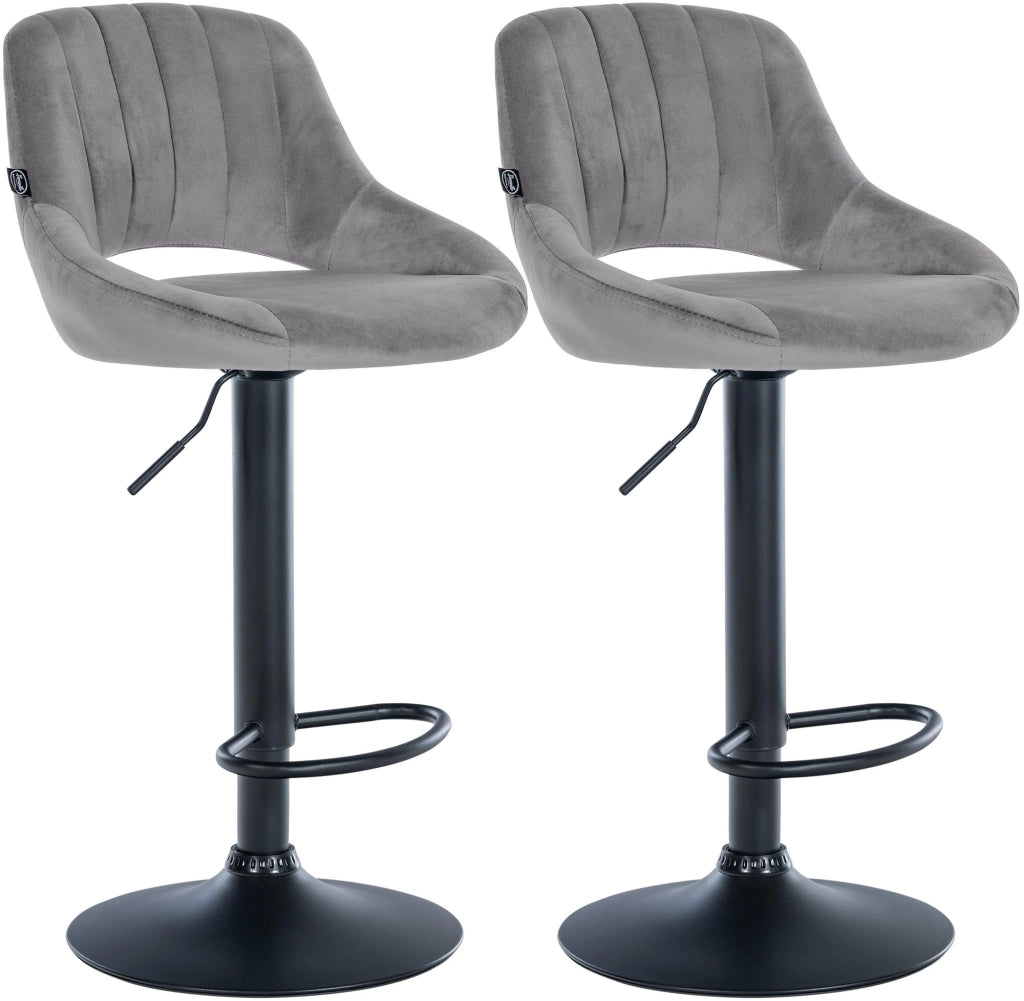 Set di 2 sgabelli da bar Milet velluto B 4