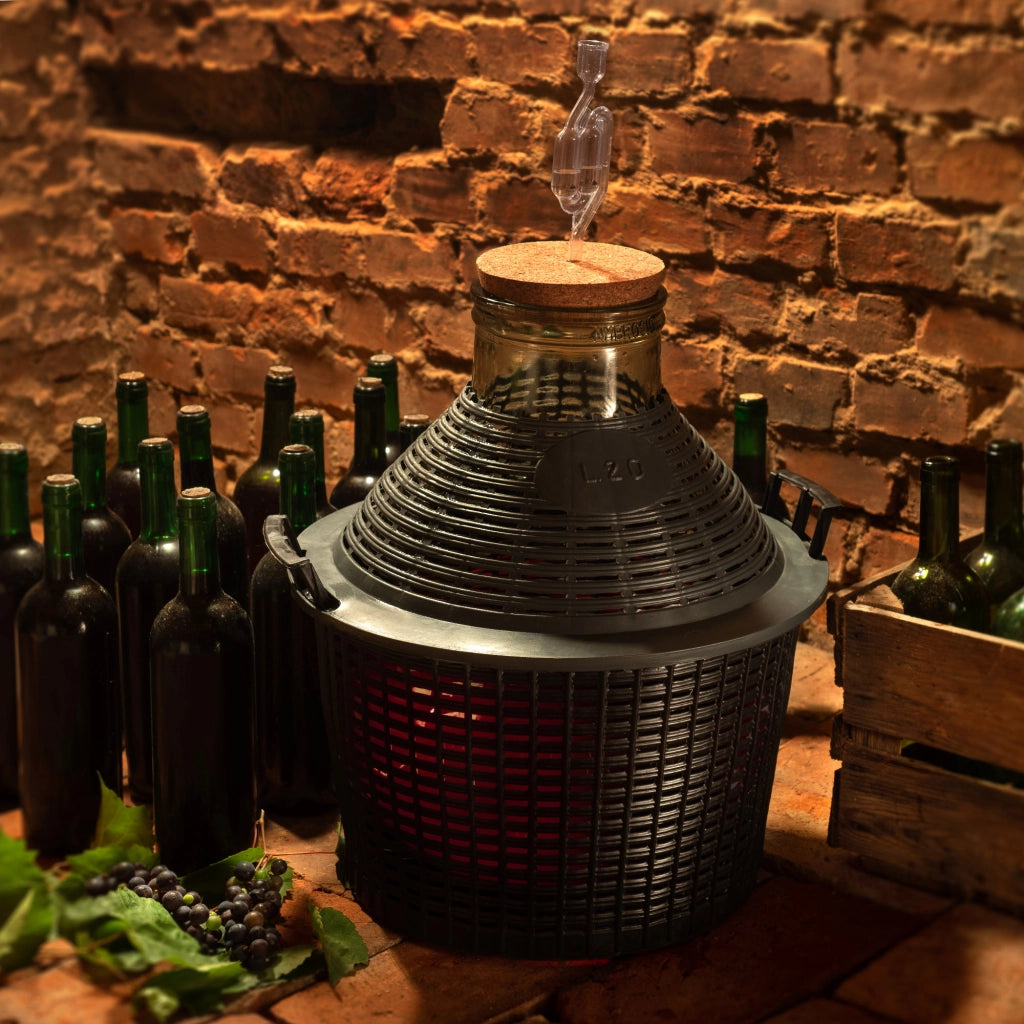 KADAX Lady's Balloon 5L Carboy per vino e liquori in un cestello Bottiglia da un gallone per vino con tappo