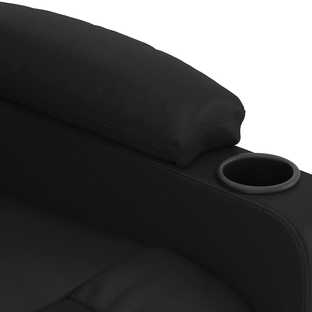 Divano Sedia-Poltrona Reclinabile Elettrica Nera in Similpelle 456412