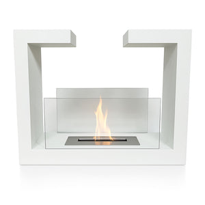 Camino a Bioetanolo da Terra Venus Free Standing Geometrico e Vetri Protettivi Serbatoio 850 ml in Acciaio Verniciato