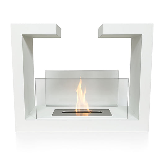 Camino a Bioetanolo da Terra Venus Free Standing Geometrico e Vetri Protettivi Serbatoio 850 ml in Acciaio Verniciato