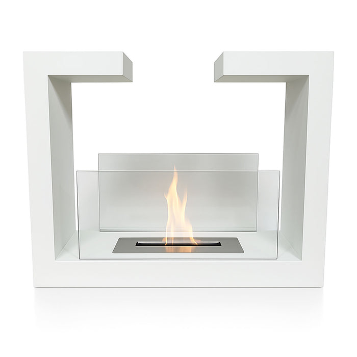 Camino a Bioetanolo da Terra Venus Free Standing Geometrico e Vetri Protettivi Serbatoio 850 ml in Acciaio Verniciato