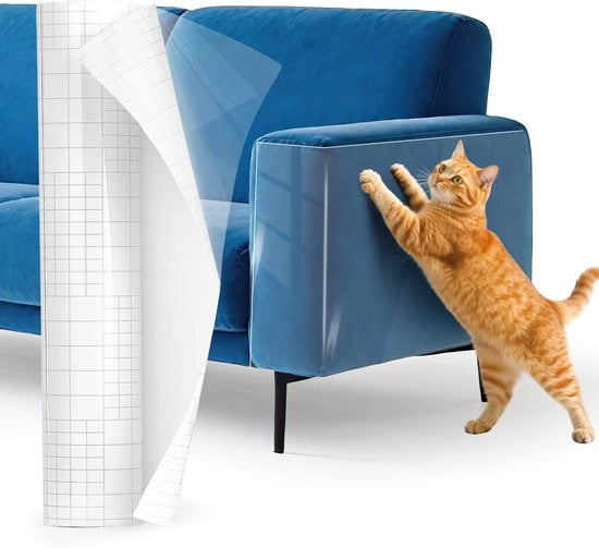 Protezione contro le gatte per banco 4m*42cm, pellicola di protezione per gatti trasparente autoadesiva, protezione contro le gatte che può essere tagliata, pellicola antikracc per gatti, protezione per banco autoadesiva contro le gatte