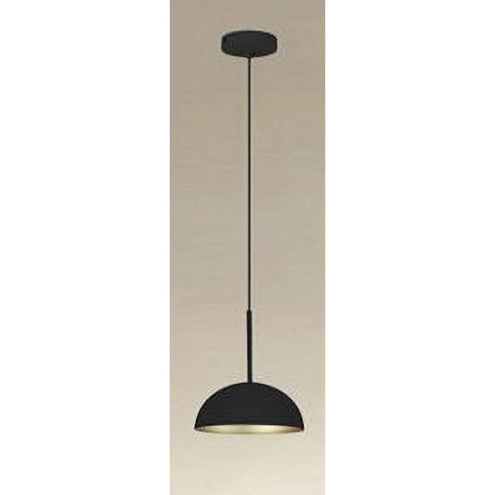 Trade Shop - Lampadario A Sospensione Moderno Con Paralume Cupola In Ferro Nero Oro E27 33771 -