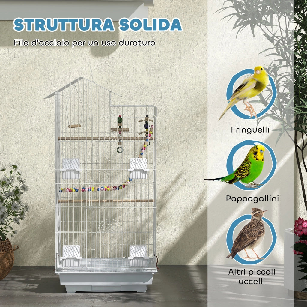 Gabbia per Uccelli Voliera ¨C Zephmum ¨C Bianco 46x36x100 cm