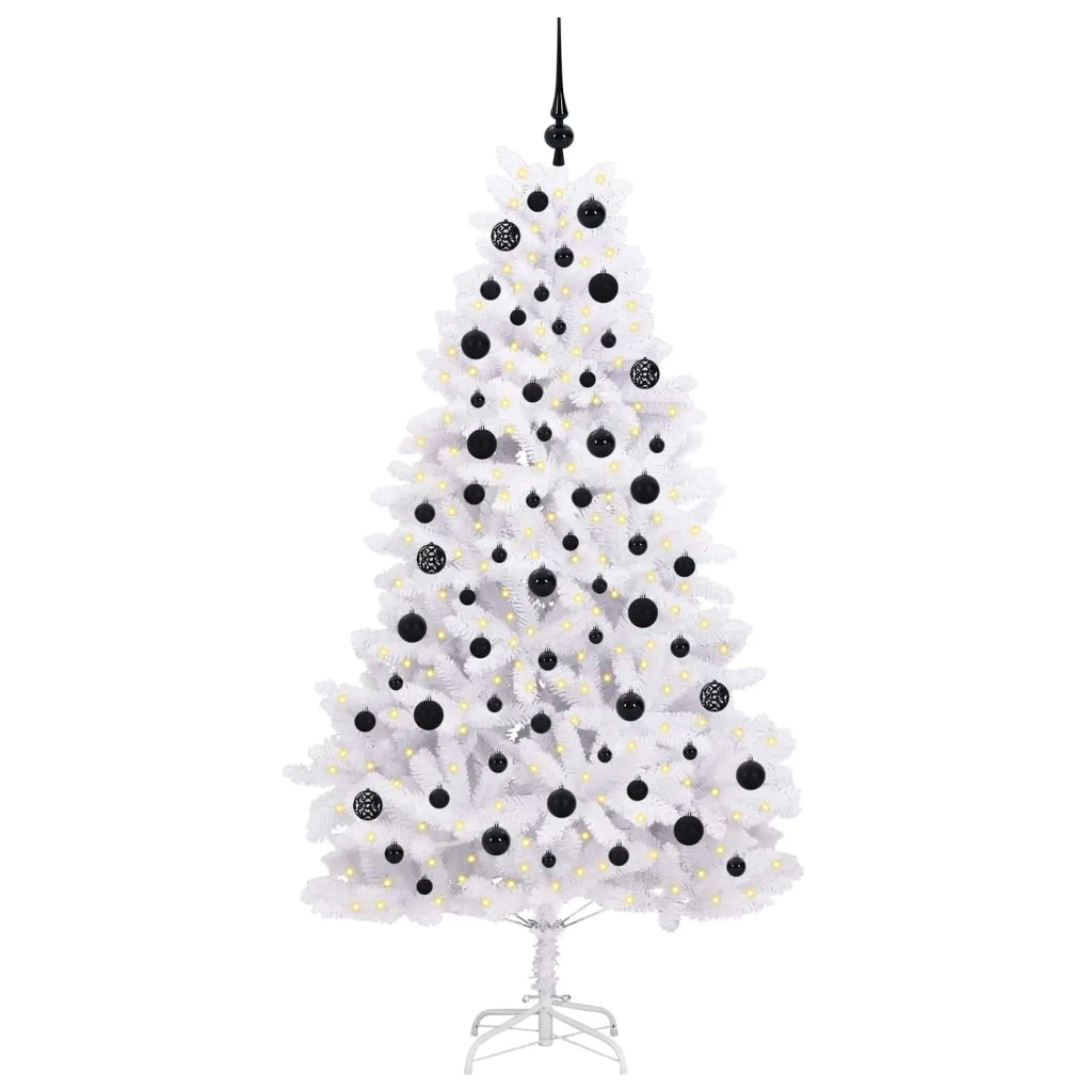Albero di Natale Artificiale con Rami Pieghevoli Bianco 180 cm