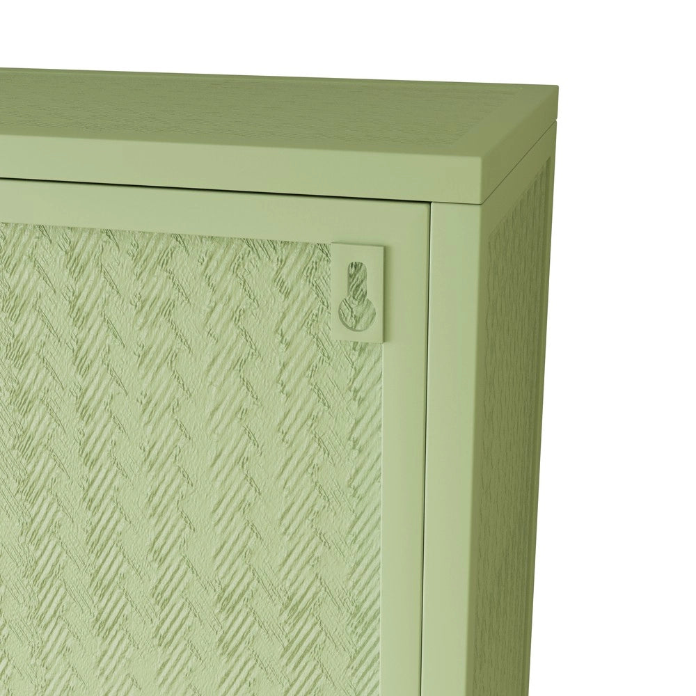 Mobile Pensile a 2 Ante in Vetro con 3 Ripiani ¨C MINIMAL ¨C Verde, 70 cm